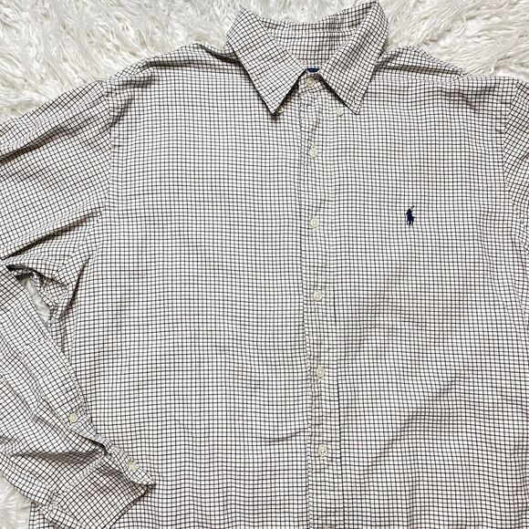Polo Ralph Lauren Button Down Shirt  Classic Fit White Gingham Size XL - Picture 2 of 4